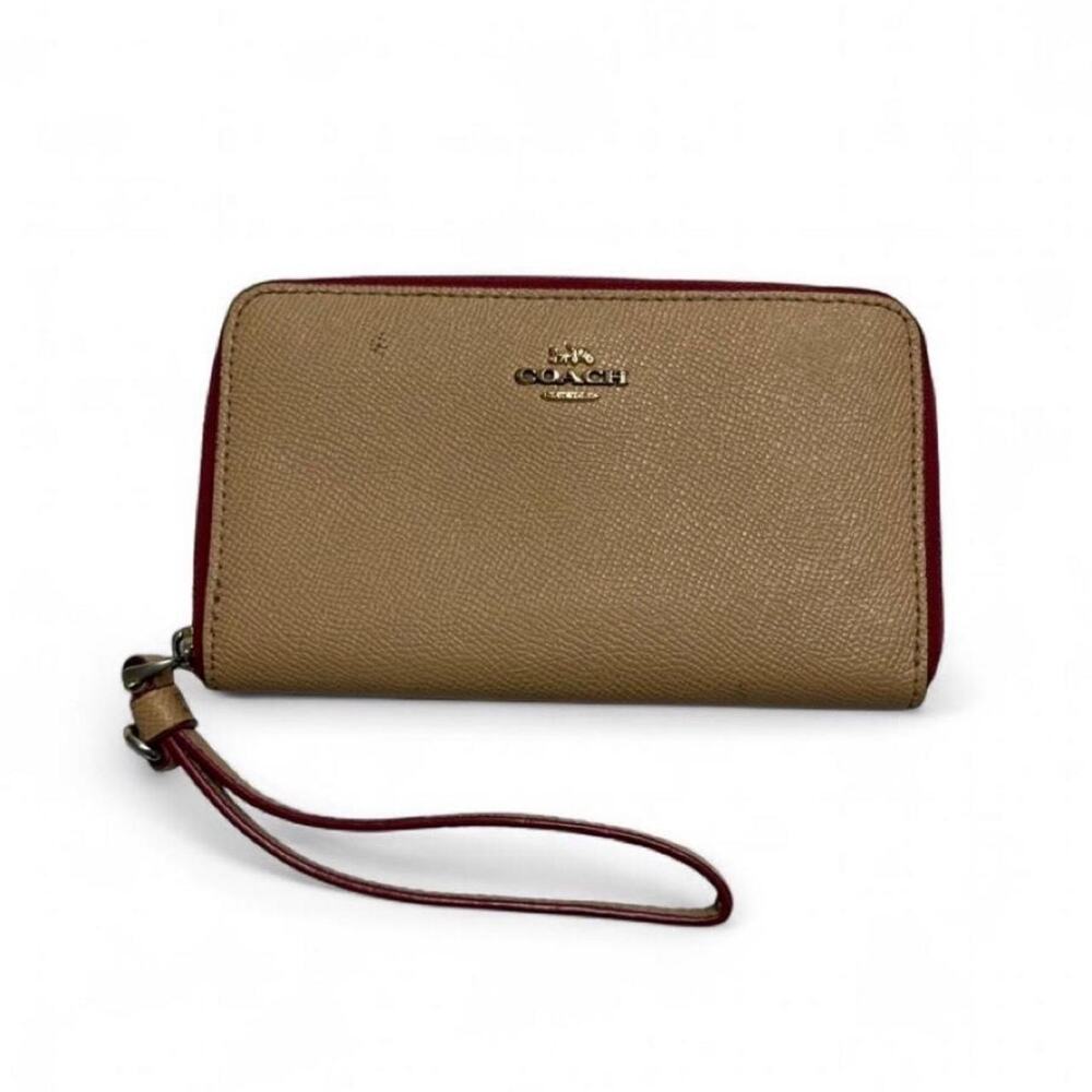 Coach Leather Wallet red interior